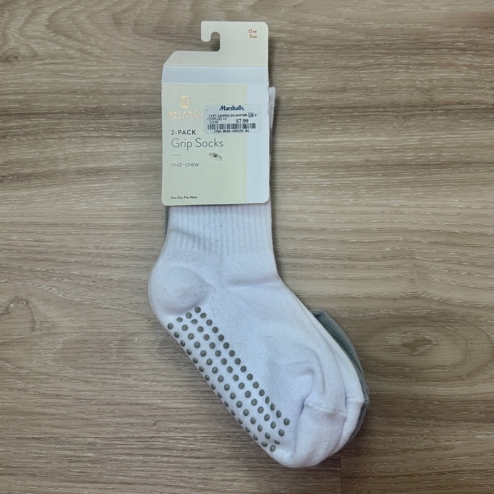 Balance Collection Mid-Crew Grip Socks - 2 Pack